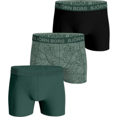 Björn Borg Cotton Stretch Boxer 3-pack - Black/Green/Print