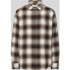 Flonelskjorter - Hvid Selected Homme 100% Bomuld Flannel-skjorte Brun