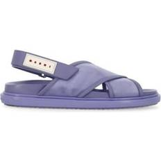 Marni Pantoffeln & Hausschuhe Marni Fabric Sandals - Purple Leather/Tech Fabric