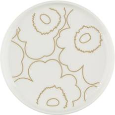 Flache Teller Marimekko Oiva Piirto Unikko Ø13.5 cm White-gold Flacher Teller