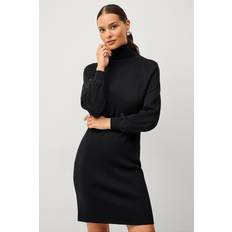 Vila Dame Kjoler Vila Roll Neck L/S Knit Dress - Black