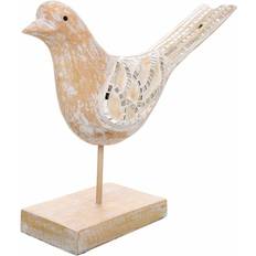 Vidrio Figuritas Alexandra House Living Figura Pájaro 30x12x26 cm - Beige Figurita