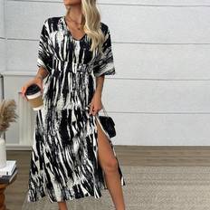 Short Dresses - Tie Dye Shein Womens Elegant Dress For Vacation