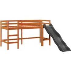 vidaXL Loftsäng Utan Madrass Vaxbrun 90x190 cm
