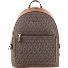 Backpacks Michael Kors Kenly Medium Adina Backpack Pebbled Leather Brown MK Signature