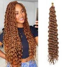 Hårprodukter Shein 20/30 Inch Brown Soft Ocean Wave Crochet Hair Deep Wave Twist
