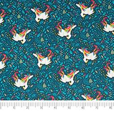 Cotton Fabrics Christmas Unicorn Cotton Fabrics