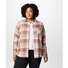 Columbia Women Shirts Columbia Calico Basin Flannel Long-Sleeve Button-Down Shirt for Ladies Canteen Multiplaid 3X