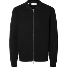 Selected Homme Trøjer Selected Homme Strikket Cardigan Med Lynlås Sort
