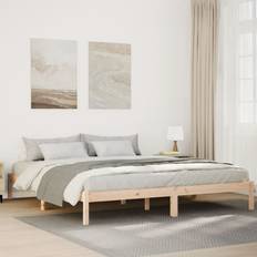 vidaXL Ekstra Lang Uden Madras 180x210 cm Massivt Fyrretræ Sengeramme