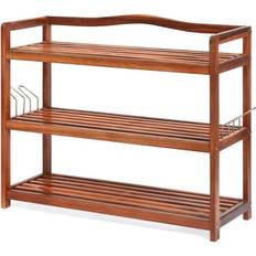 Hallway Furniture & Accessories Costway 2-Tier/3-Tier Acacia Wood Shoe Rack