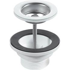 Plumbing Mcalpine 1.1/4in centre basin waste black plug cp chain and stay bsw1pc