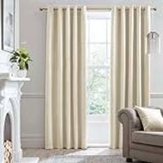 Beige - Velvet Curtains & Accessories Laurence Llewelyn-Bowen Montrose Velvet Blackout Eyelet Curtains 117cm x 183cm