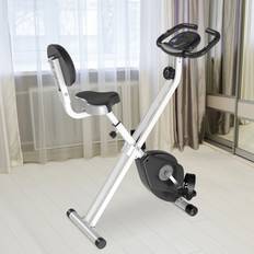 Exercise Bikes Homcom Steel Manual Resistance Exercise Bike w/ LCD Monitor Black