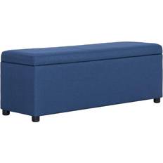 Polyester Bancs de Rangement Avec Compartiment 116 cm Bleu Polyester Banc de Rangement