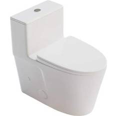 Toilets Casta Diva 12 in. Rough-In 1-Piece Skirted Toilet 1.0/1.6GPF Dual Flush Elongated Toilet in White Seat Included