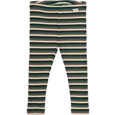 Bomuld Svedundertøj Børnetøj Petit Piao Emerald Green Multi Stripe Leggings Modal Multi Striped