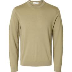 Selected Homme Trøje slhTray LS Knit Merino Crew Neck Grøn