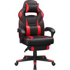 Gaming Chair with Headrest and Lumbar, Black Red
