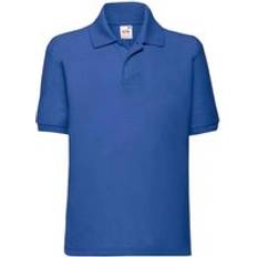 Blue Polo Shirts Fruit of the Loom Poly Cotton Pique Polo Shirt Blue 5-6 Years