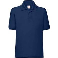 Blue Polo Shirts Fruit of the Loom Poly Cotton Pique Polo Shirt Navy 12-13 Years