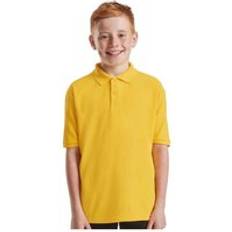 Girls Polo Shirts Fruit of the Loom Poly Cotton Pique Polo Shirt Yellow 7-8 Years