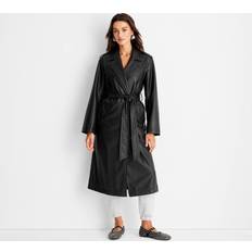 Black Coats A New Day Women's Faux Leather Trench Coat Black