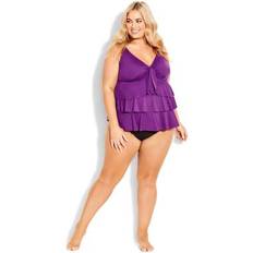 Best Tankinis Avenue Plus Ruffled Tankini Top Bright violet