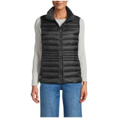 Vests Lands' End Women's Tall Wanderweight Packable Ultralight Down Vest Black XL Long