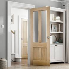 JELD-WEN Internal Unfinished 2 Light Clear Glass Deco 1981x838x35 mm Interior Door (x)
