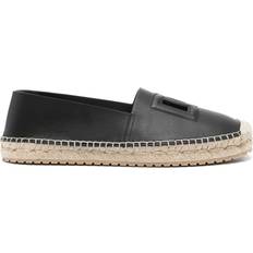 Black - Men Espadrilles Dolce & Gabbana Logo Embossed Leather - Black