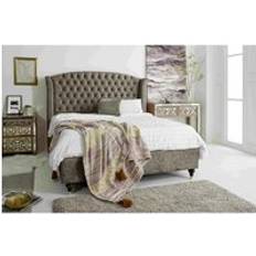 Beds & Mattresses Eleganza Roseland Taupe Oakland Fabric Buttons