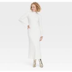 Knitted Dresses A New Day Women's Long Sleeve Maxi Sweater Dress Oatmeal