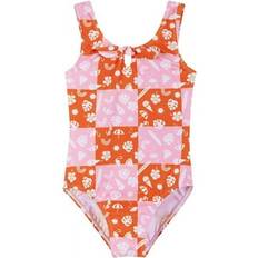 Girls Swimsuits Children's Clothing Andy & Evan Pink Checker Tie Detail Kids Swimsuit, 6-7Y Maisonette