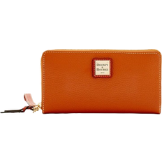 Dooney & Bourke Pebble Grain Large Zip Around Wristlet - Caramel