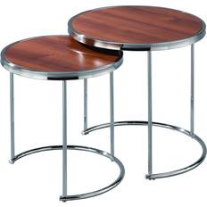 Visio Round Chrome/Walnut