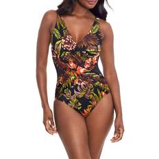 Miraclesuit Women's Botanico Crossover One-Piece Swimsuit Black/multi