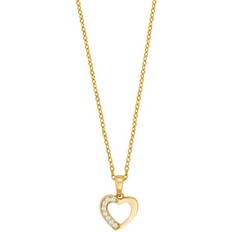Charms & Vedhæng Siersbøl 14kt. Guld hjertevedhæng m. 0,04ct TW/SI inkl. forg. kæde