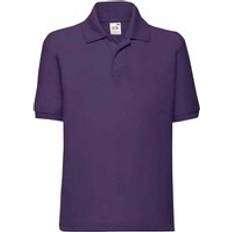 Purple Polo Shirts Children's Clothing Fruit of the Loom Poly Cotton Pique Polo Shirt Purple 7-8 Years