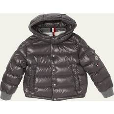 Gray Outerwear Moncler Boy's Manaem Shiny Puffer Jacket, 8-14 CHARCOAL