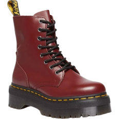 Unisex Lace Boots Dr. Martens Jadon Smooth Leather Platform Boots - Red