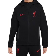 K&f NIKE Boy's Liverpool F.C. Tech Fleece Football Full-Zip Hoodie - Black/Black/Black/Gym Red (FN8502-010)