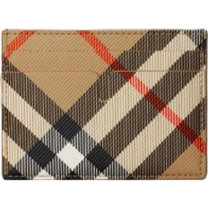 Bomull Kortholder Burberry Check Card Case - Sand