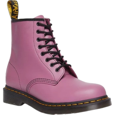 Purple - Women Boots Dr. Martens 1460 Smooth Leather Lace Up Boots - Muted Purple