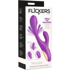 Sex Toys XR Brands Tri-Flick Flicking Silicone Rabbit Vibrator