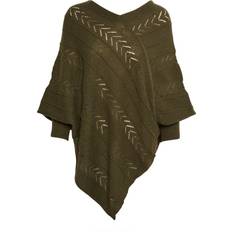 Dam - Gröna Capes & Ponchos Cream CRHoliday Poncho Grön ONE för Dam Green ONE