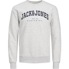 Drenge - Hvid Sweatshirts Jack & Jones Logo Sweatshirt Med Rund Hals Til Drenge