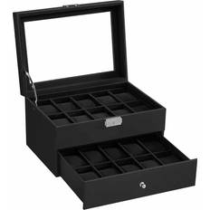 Estuches para Relojes Songmics Caja de Relojes JWB020B01 con Tapa de Cristal