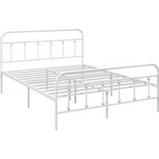 Homcom 4ft Double Platform Bed Frame with Underbed Headboard No Box