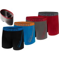 Spyder Mens Boxer Briefs Pack Poly Performance Boxer Briefs Underwear/Comfort Support Pouch Boxer Briefs Red/Grey/Black/Blue, Medium